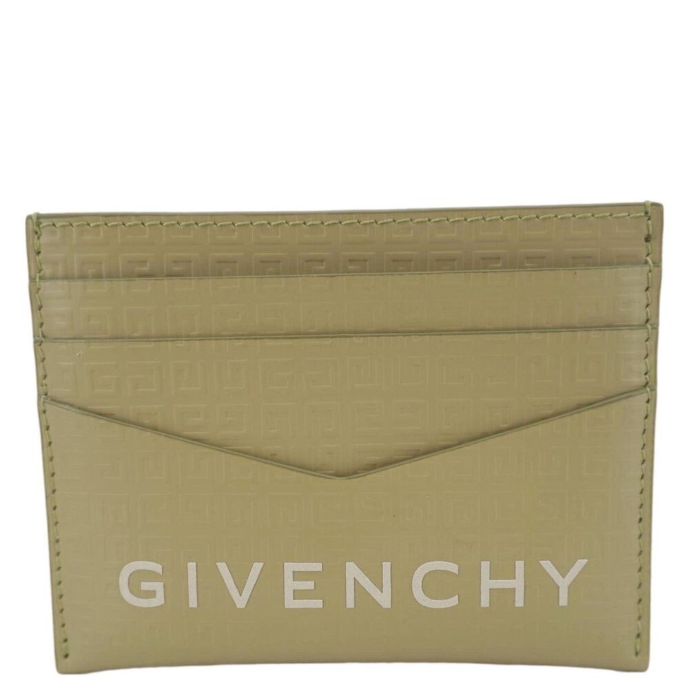 Givenchy  4G Micro Calfskin Leather Card Holder Khaki